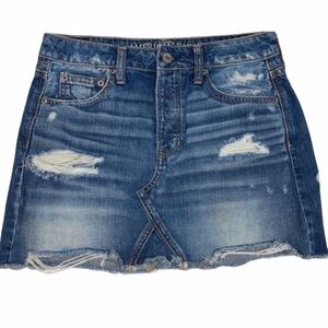 American Eagle Outfitters Destructed Jean Skirt 4